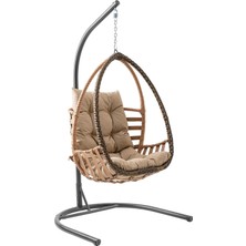 Malta Tek Kişilik Rattan Bahçe Salıncağı | Açık Kahve