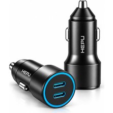 HP-AD03 Armor Series 60W Gan Çift Type-C Portlu Araç Şarj Adaptörü - 2x Type-C Pd Hızlı Şarj