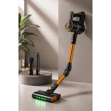 Katlanabilir Şarjlı Dikey Süpürge – Islak Mop Başlıklı, LED Işıklı, 300W Güçlü Emiş,