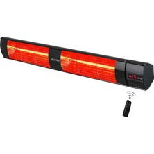 Halogen Black Twin Pro 3000W (2 x 1500W) Elektrikli Halojen Infrared Dış Mekan Isıtıcı, 5 Kadem