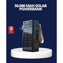 Güneş Panelli Powerbank LED Işıklı Taşınabilir Şarj Cihazı, UCZZZ50000POWERBANK