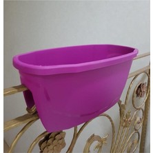 Balkon Saksısı 15,5 Lt 1 Adet Vişne Renk Zümrüt Saksı Çiçek Saksısı Plastik Saksı Bordo