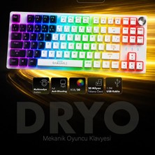 Dryo Rgb Mekanik Oyuncu Klavyesi Red Switch Anti-Ghosting Multimedya Kontrol Kadranı Türkçe Q Kab