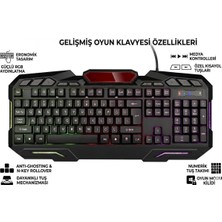 Rgb Mekanik Oyuncu Klavyesi, 104 Tuş, USB Type-C Kablolu, Gaming Keyboard