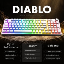 Diablo Rgb Mekanik Oyuncu Klavyesi Red Switch 97 Tuş Full Anti-Ghosting Tr Q Türkçe Numpad Ses Ko