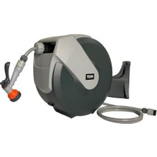 Texas 90015542 Otomatik Hortum Makarası Seti, 30 Metre, Duvar Tipi, Yaylı Sistem, Bahçe Sulama