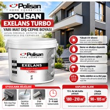 AvantajAl Polisan Exelans Turbo Yarı Mat Dış Cephe Boyası 15 Lt Antrasit Gri Ral 7016