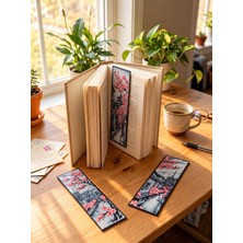Adens Shop Japon Esintili Sakura ve Fuji Dağı Temalı 3 Boyutlu Kitap Ayracı Seti (3'lü)