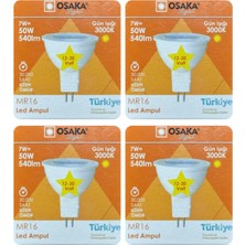 12V 7W (50W) Sarı (3000K) Gu5.3 LED Spot Ampul, 4 Adet