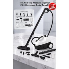 Siyah Beyaz SSC-6431 Buharlı Temizleyici 1200 ml 4.5 Bar 13 Parça Aksesuar - Güncellenmiş Yeni M