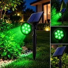Güneş Enerjili Dekoratif Yeşil LED Bahçe ve Çim Spot Lambası - Peyzaj & Yol Aydınlatma