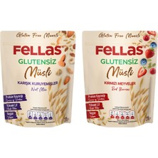 Glutensiz Müsli 2'li - Kırmızı Meyveli 270G + Karışık Kuruyemişli 270G
