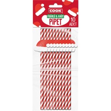 Cook Figürlü Kağıt Pipet 10'lu 5 Adet