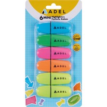 Adel Bls Mini Fosforlu Kalem Set 6'lı 5 Adet