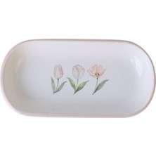 Keramika Lale Desen Kayık Tabak 16 cm 3 Adet