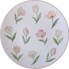 Keramika Lale Desen Pasta Tabağı 20 cm