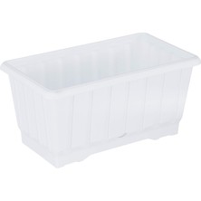 S231 Klasik Balkon Saksı Tabaklı 30CM, 4.3 Litre Beyaz