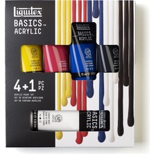 Basics Akrilik Boya Seti 4X75ML + 118ML Beyaz Ana Renkler