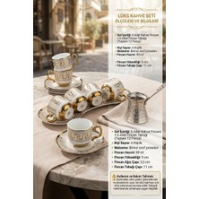 6 Lı Geometrik Desen 90 ml Porselen Türk Kahvesi Fincanı