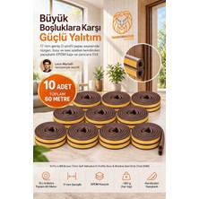 60M Kahverengi 17MM Geniş Kapı Pencere Bandı Kendinden Yapışkanlı D Profil Izolasyon Süngeri