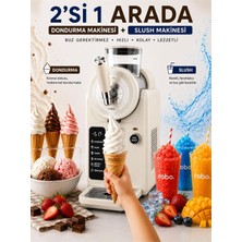 Tr 2'si Bir Arada Dondurma ve Slush (Buzlaş) Makinesi Beyaz