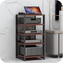 Tr Profesyonel Ses Dolabı Hifi Rafları 5 Seviyeli, Yüksekliği Ayarlanabilir Av Medya Standı, CD