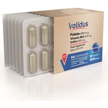 Folat Quatrefolic 400 Mcg + B12 Vitamini + B6 Vitamini + Iyot Takviye Edici Gıda 60 Kapsül