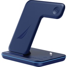CH400 3'in 1 Kablosuz 15W Hızlı Şarj Istasyonu Magsafe Uyumlu Navy