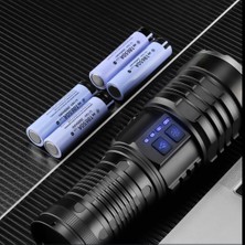 Tr El Feneri Ultra Güçlü LED El Feneri - 12 Aydınlatma Modu, Şarj Edilebilir, Teleskopik Zoom,
