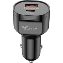45W Hızlı Araç Şarj Başlığı, USB + Pd Çift Çıkış, Qualcomm 3.0, Type-C, Siyah