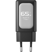 UC260 Kablolu 65W Gan Teknoloji Hızlı Şarj Adaotörü - Siyah (Siyah)