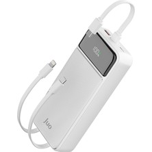 20000MAH 22.5W LED Ekranlı Lightning ve Type-C Kablolu Powerbank Taşınabilir Hızlı Şarj Cihaz�