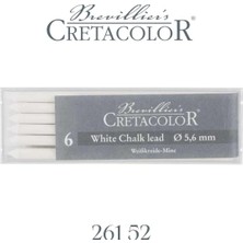 Tr Cretacolor Portmin Kalem Ucu 5.6mm, 6'li Set, Beyaz Pastel Medium Tebeşir