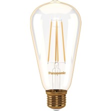 Tr Panasonic E27 Dim Edilebilir Filaman ST64 Lamba 7W 630LM 2000K Gold