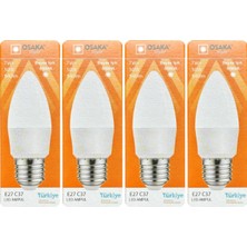 Tr 7W (50W) 6500K Beyaz Işık E27 Duylu Mum LED Ampul, 4 Adet