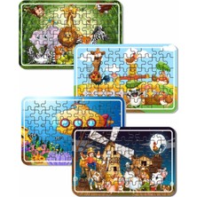 Lipyos Sevimli Hayvanlar, Çiftlik Hayvanları, Çiftçi Çocuk ve Denizaltı Ahşap Puzzle Seti
