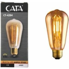 Tr CT-4284 6W Rustik LED Ampul E27 Duy Amber-Turuncu Işık, KTA045