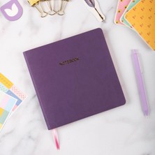 Esnek Kapaklı Noktalı Defter 16,5X16,5 Mor Vegan Deri