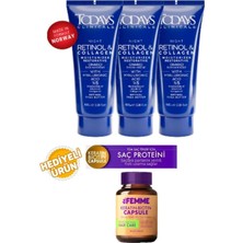 Tr Retinol & Collagen Gece Onarıcı Krem, 100ML, 3 Adet + Femme Saç Proteini Hediyeli