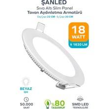 18W Tasarruflu LED Yuvarlak Beyaz/gün Işık Sıva Altı Slim Panel Tavan Aydınlatma Armatürü (B