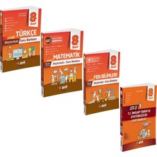 Akm Kitap Gizli Yayınları 8. Sınıf Lgs Türkçe Matematik Fen Alıştırmalı ve Usta Işi T.c. Inkılap Tarihi Soru Bankası Seti 4 Kitap