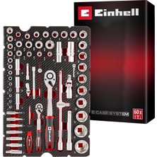 Orijinal Einhell Pad 60 Parçalı Lokma ve Cırcır Anahtarı (Cırcır Kolu, Buji Uçları, Altıge