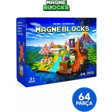 Tr Manyetik Yapı Blokları 64 Parça – Çocuklar Için Eğitici Oyuncak Seti Magma