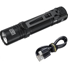 Tr Taktik El Feneri EDC31 USB Şarjlı LED El Feneri, Çok Parlak 3500 Lümen, Uzun Çalışma Süre