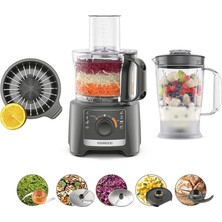 Multipro Compact FDP31.360GY, Mutfak Robotu, Yoğurma ve Dilimleme Diski, Narenciye Presi, 1,2 L Ble