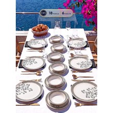 Black Flow 18 Parça 6 Kişilik Lüx Yemek Takımı, Yemek Seti