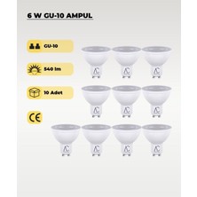 Tr 6W GU10 LED Ampul (Gün Işiği) 10 Adet