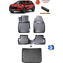 Ford Puma 2019 Sonrası Uyumlu 3D Havuzlu Paspas ve Üst Bagaj Havuzu Seti Asma Koku ve Numaratör H