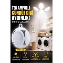 60W Ufo 4+1 Kanatlı LED Ampul, E27 Duy, 6500K Beyaz Işık, 5400 Lümen