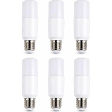 6'li Set Cata CT-4091 8W E27 LED Ampul 780 Lümen 6400K Beyaz Işık Ince Uzun Silindir Tip 320° G